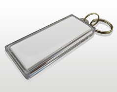 Clear plastic key-fob