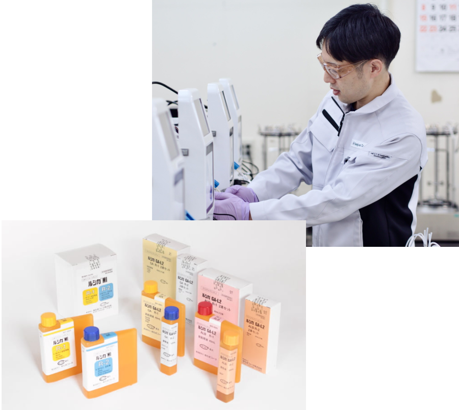 研究開発風景と酵素商品