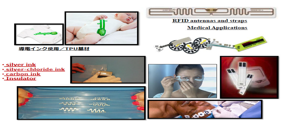 可拉伸之導電網版印刷膠材 Sliver and Carbon Conductive Inks