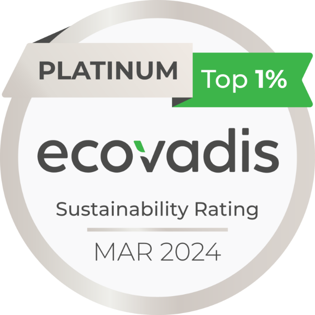 Rated Silver by EcoVadis