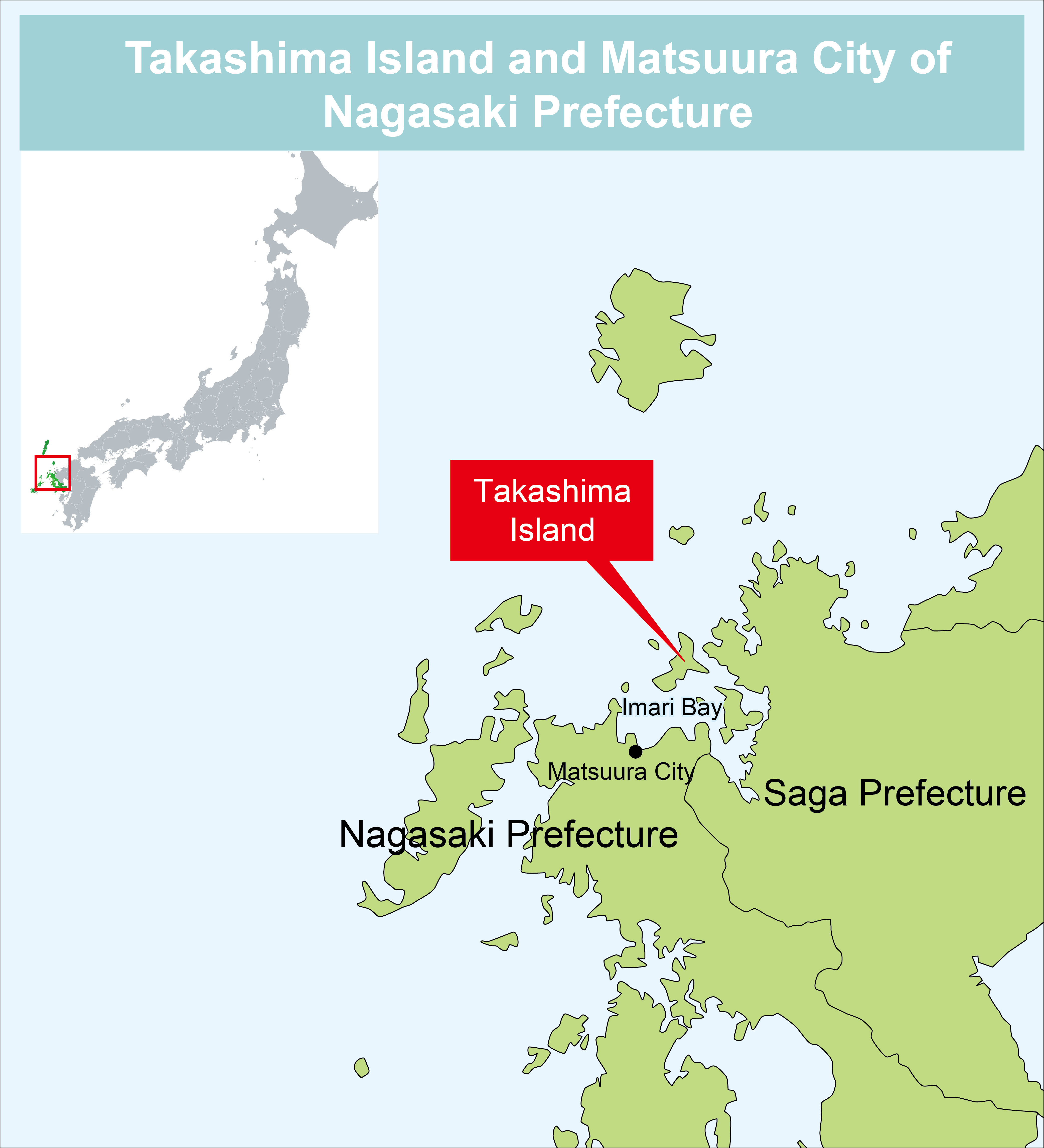 Location of 'Takashima', Matsuura, Nagasaki.